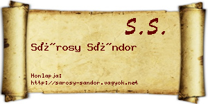 Sárosy Sándor névjegykártya