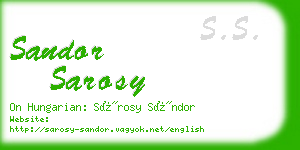 sandor sarosy business card